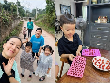 MC đông con nhất nhì VTV bày trò cho các con làm kẹo chip chip, thành công hơn mong đợi