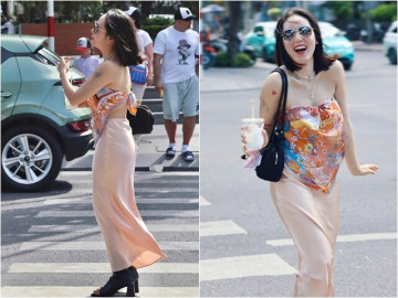 Nữ ca sĩ Việt mặc khăn nóng bỏng trên phố: 41 tuổi chưa chồng, trẻ xinh qua cam thường dù tóc bạc đầy đầu