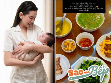 MC Mai Ngọc khoe cơm canh sáng tối dù bận bịu chăm con nhỏ, đổi món ngon cho ngày hè nóng nực