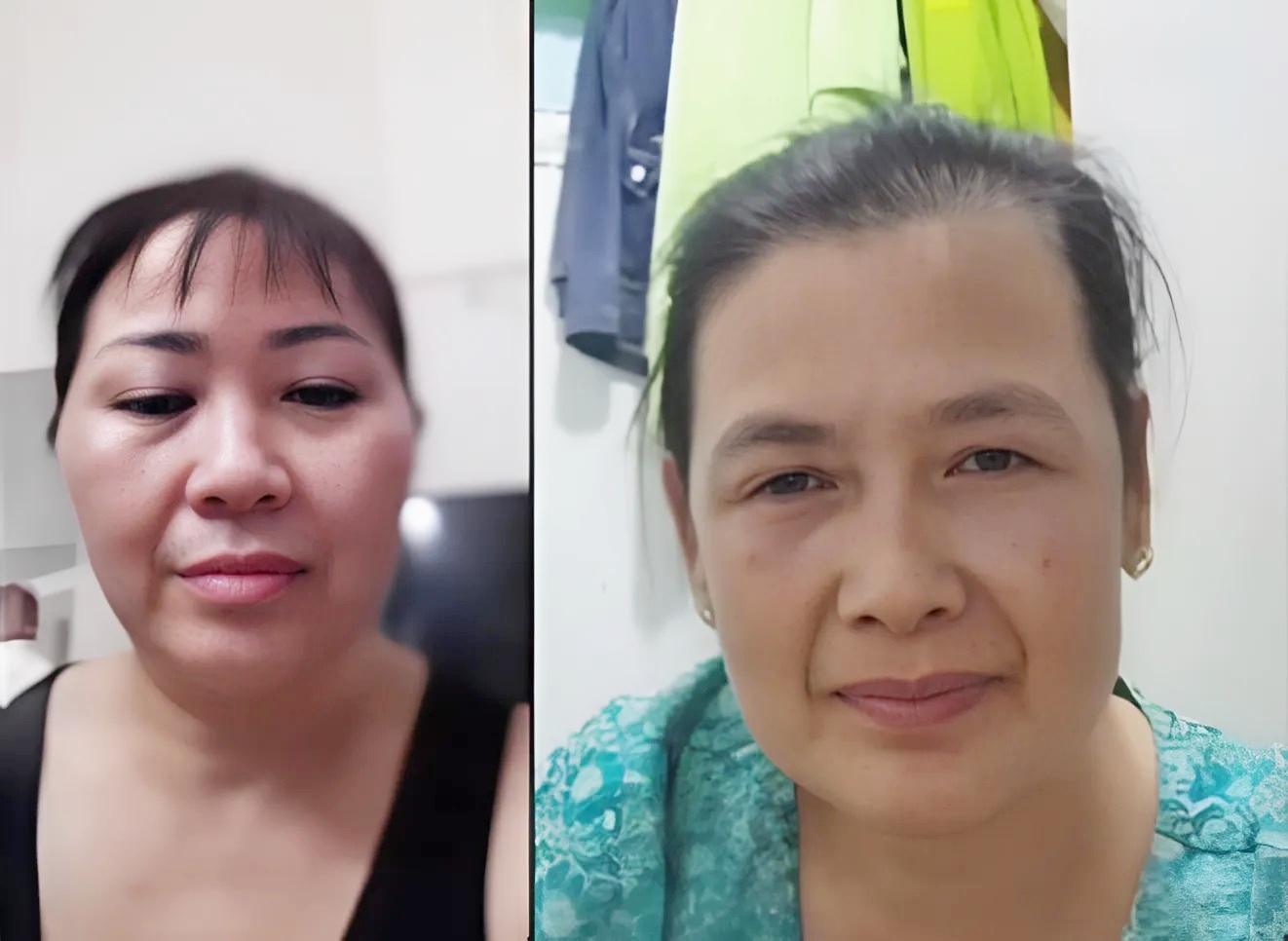 Hai chị em lần đầu gặp mặt