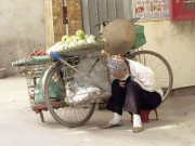 Tin tức - Giấc ngủ trưa vội vã của cô bán hoa quả dạo giữa trời Hà Nội nắng nóng, hình ảnh đời thường khiến nhiều người xót xa