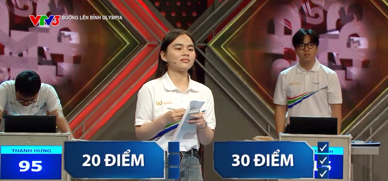 Thu Hà là người Về đích cuối cùng với gói câu hỏi 30-30-30, nhưng không có câu trả lời nào đúng. Tuấn Thành đã 3 lần bấm chuông đều đưa ra đáp án sai, bị trừ liên tiếp 45 điểm. 