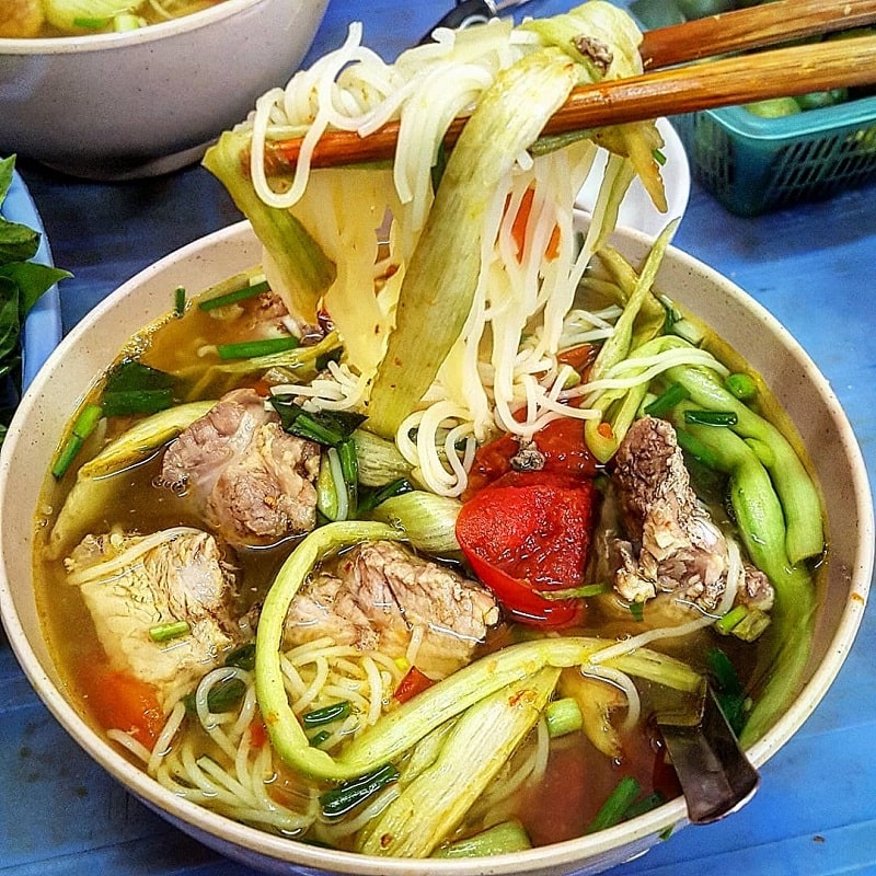 Bún dọc mùng – đặc sản Hà Nội