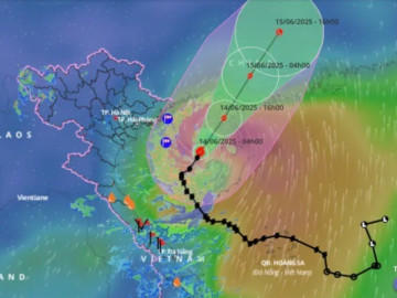 Bão đổi hướng trên vịnh Bắc Bộ, bắt đầu suy yếu