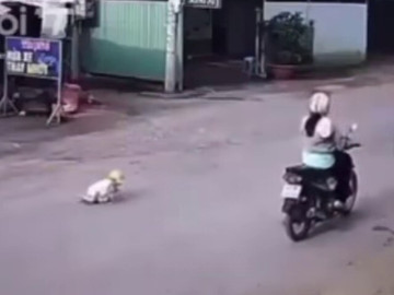 Phẫn nộ cảnh mẹ bỏ con 18 tháng tuổi giữa đường đông xe cộ