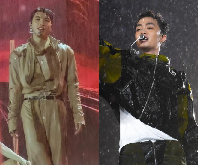 Dàn nghệ sĩ khiến khán giả lo lắng, xen lẫn xúc động vì hết mình diễn dưới mưa.