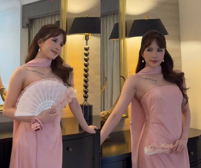 Thiều Bảo Trâm lên đồ cực xinh tham dự đám cưới.