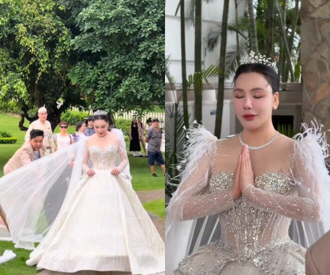 Hồ Quỳnh Hương được khen ngợi nhan sắc khi làm cô dâu ở tuổi U50.