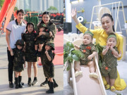 Con sao Việt hóa thân thành quân nhân nhí: Nhà Vân Trang như 1 tiểu đội, Phương Oanh cho 2 nhóc tì làm bé giao liên