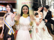Chân dung người đẹp từng được Thùy Tiên thay thế đi thi Hoa hậu Quốc tế: Lấy chồng Tiến sĩ, đám cưới nhận 13 cây vàng