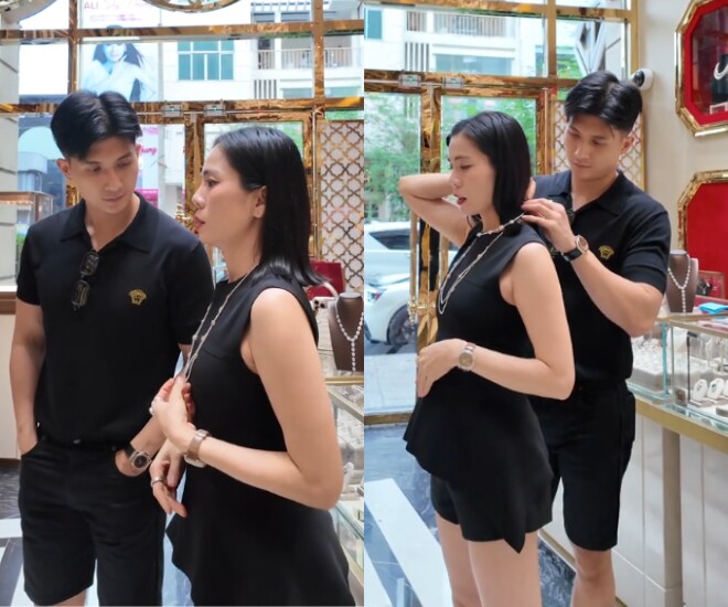 Lâm Bảo Châu đưa Lệ Quyên đi mua trang sức kim cương.