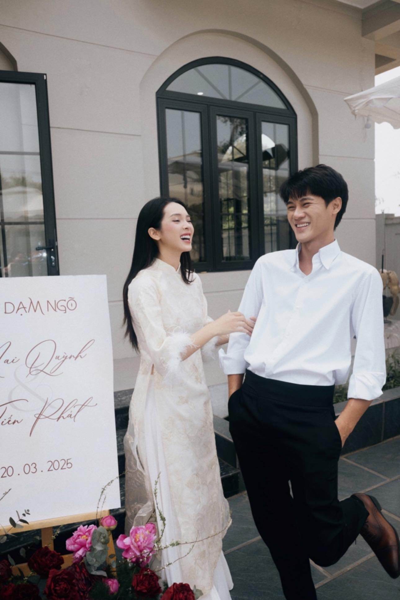 Quỳnh Lương đi bước nữa với thiếu gia Tiến Phát bằng lễ ăn hỏi vào tháng 3/2025.