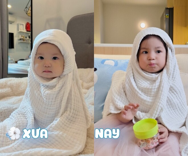 Bé Pam tái hiện hình ảnh triệu view năm xưa.