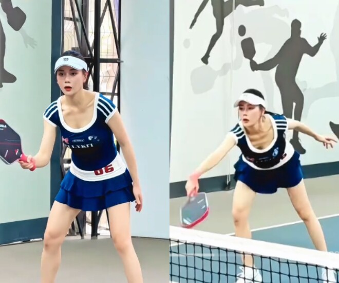 Phương Oanh diện quyến rũ đi chơi pickleball, khoe nhan sắc mẹ 2 con “gây sốt”.