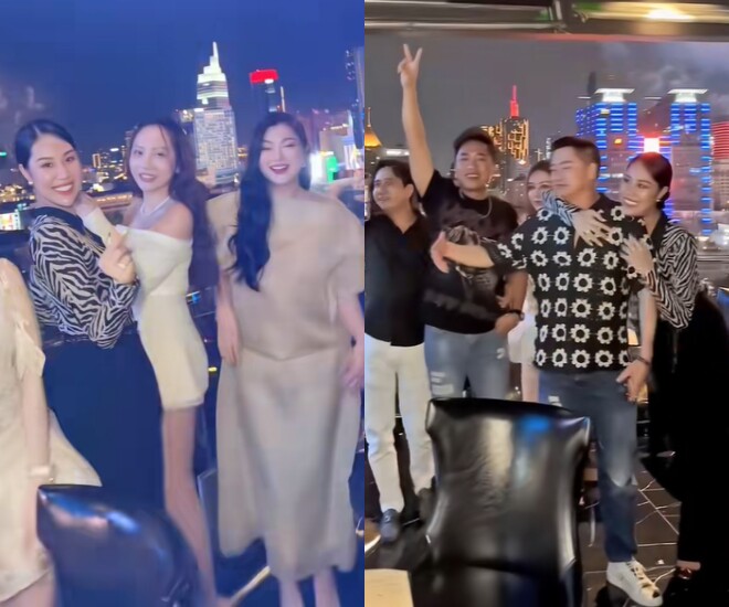 Tăng Khánh Chi được Quang Minh đưa đi xem pháo hoa cùng hội bạn thân.
