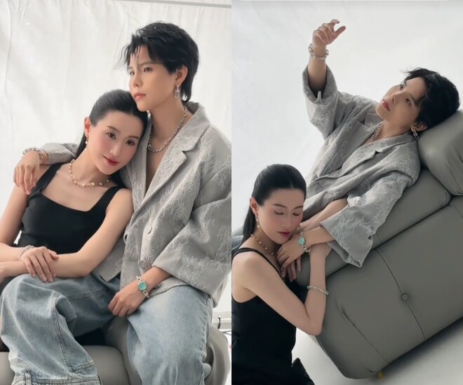 Thu Trang lần đầu đi chụp ảnh tạp chí cùng Vũ Cát Tường.