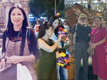 NSND hiếm hoi tham gia diễu hành mừng đại lễ: Là mỹ nhân sân khấu một thời, U70 trẻ trung được ông xã yêu chiều