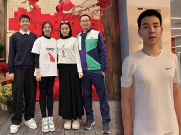 Con trai Hoa hậu Thùy Lâm mới 14 tuổi đã cao 1m86, được bố Tiến sĩ dẫn đi tập gym mỗi tuần