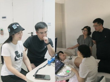 Ngọc Hân và chồng lo lắng vì siêu âm thấy thai nhi đầu to hơn mức trung bình, mẹ ruột đi theo chăm sóc từng chút một