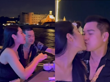 Quang Minh đưa bạn gái kém 37 tuổi đi ăn tối sang chảnh trên du thuyền, công khai khóa môi giữa chốn đông người