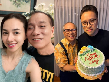 Đinh Ngọc Diệp hiếm hoi khoe bố chồng Việt kiều Mỹ, 2 ông sui giống nhau như anh em ruột