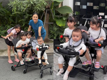 Vân Trang 1 nách 4 con vẫn chăm nhẹ tênh, quý tử duy nhất rõ nét bản sao của bố Việt kiều