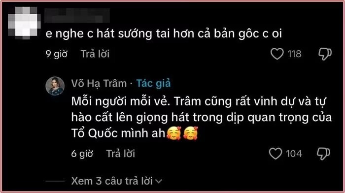 Võ Hạ Trâm trả lời bình luận so sánh của cư dân mạng.