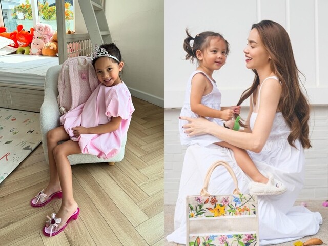 Ngay từ nhỏ, Lisa đã thừa hưởng đôi chân dài của mẹ.