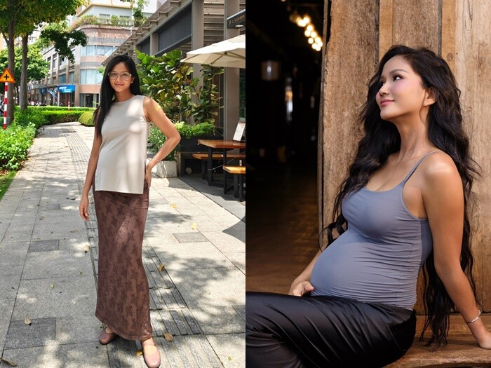 HHen Niê đẹp rạng rỡ khi mang bầu.