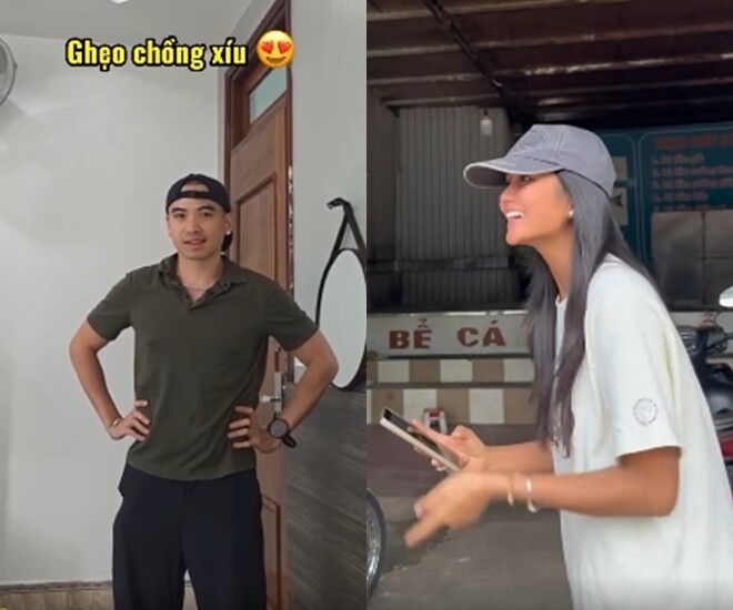Vợ chồng HHen Niê giản dị khi cùng đi công tác.