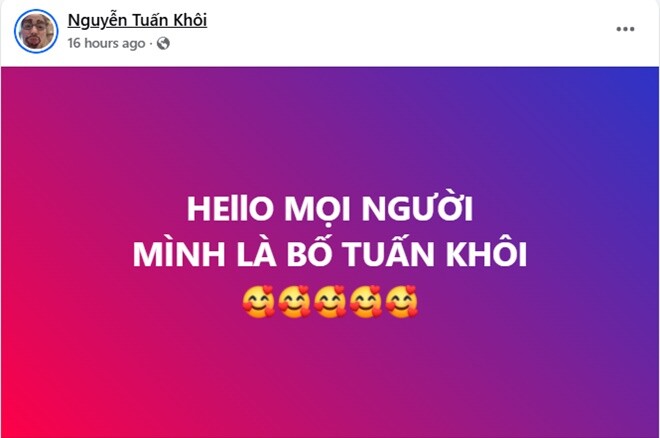 Ông xã của HHen Niê vui vẻ thông báo tin vui trên trang cá nhân.