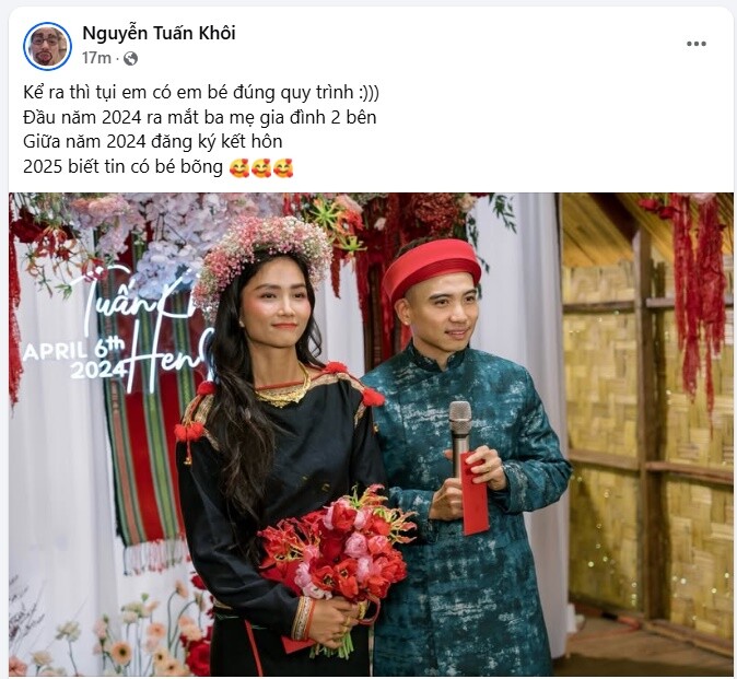 Tuấn Khôi tiết lộ thời điểm cặp đôi làm đám cưới.
