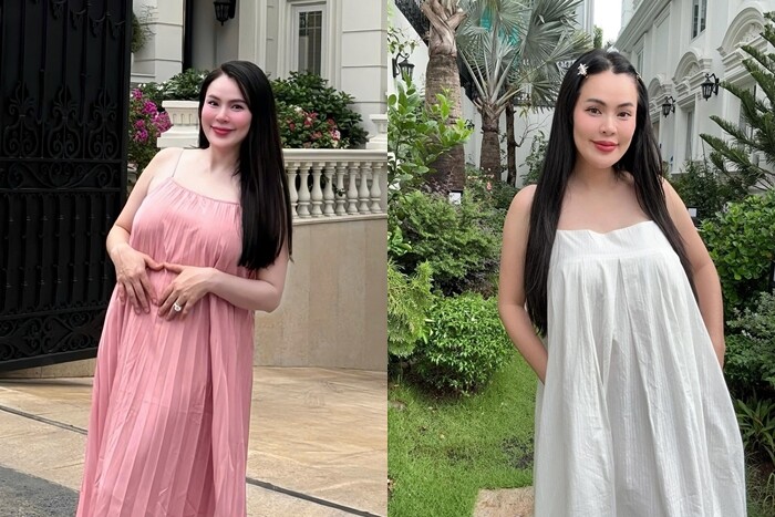 Phương Lê tăng cân khi mang thai, nhan sắc ngày càng rạng rỡ.
