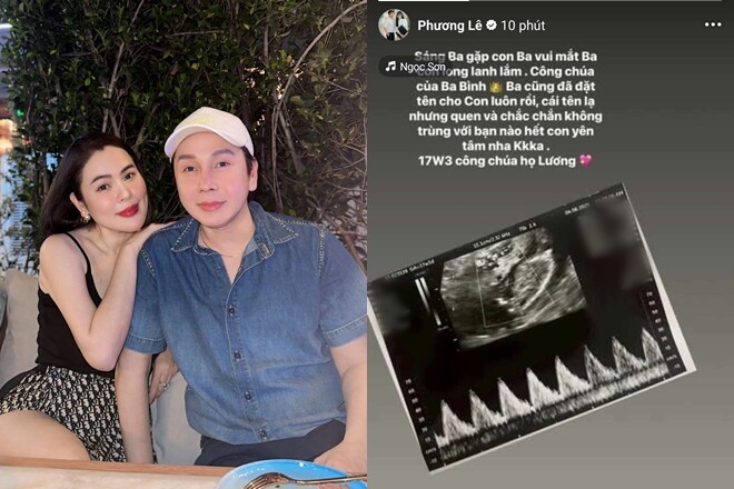 Phương Lê tiết lộ con gái sẽ mang họ Lương theo chồng Vũ Luân.
