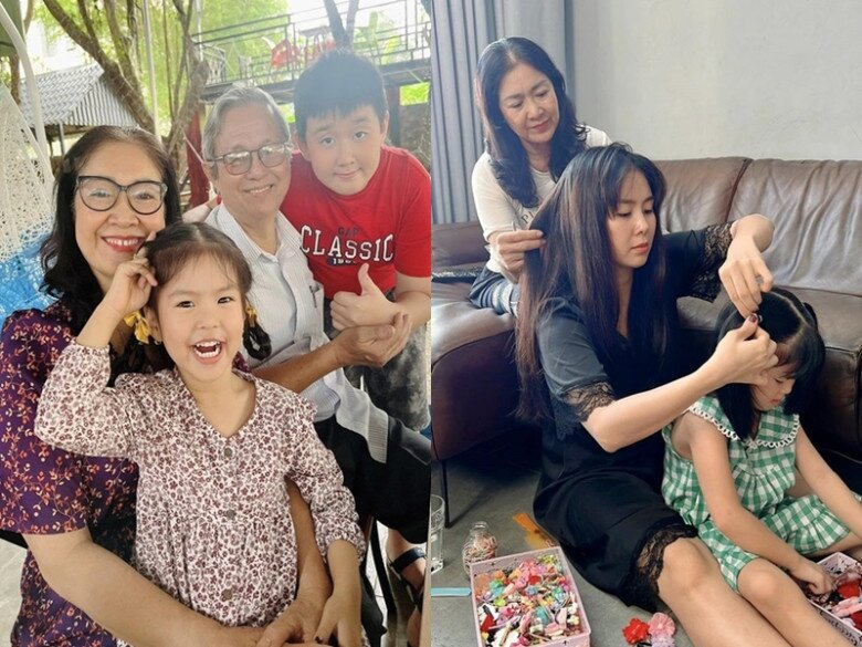 Bố mẹ ruột của Lê Phương rất yêu thương các cháu.
