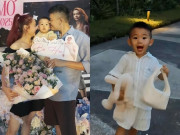 Giải trí - Minh Hằng và chồng đại gia ôm ấp tình cảm, để quý tử hơn 1 tuổi lẽo đẽo "tay xách nách mang" theo sau