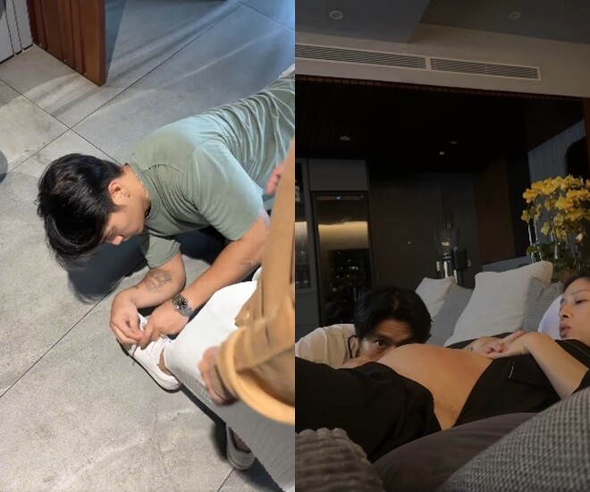 Huy Trần vừa là bác sĩ tại nhà, vừa chăm vợ từng chi tiết nhỏ nhất.