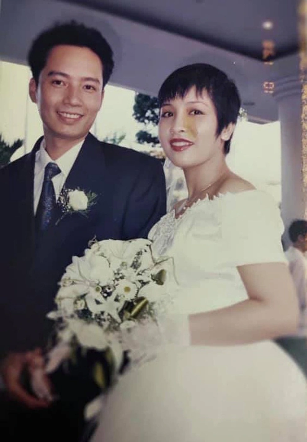 Ảnh cưới của Mỹ Linh và nhạc sĩ Anh Quân.
