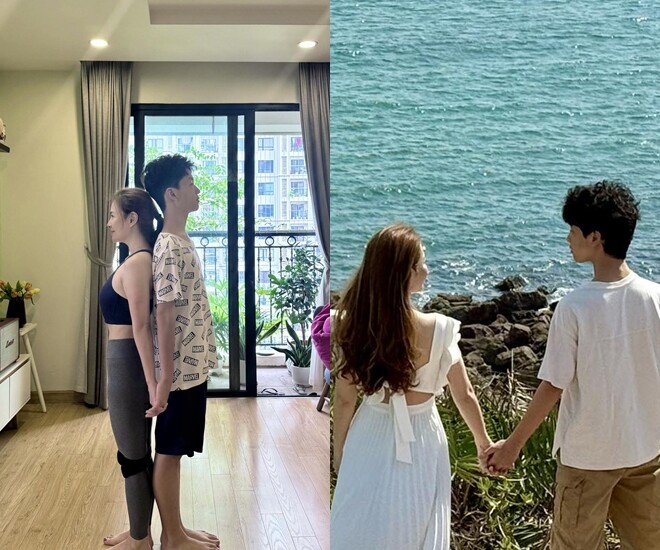 Đan Lê khoe con trai cao lớn ở tuổi 14.