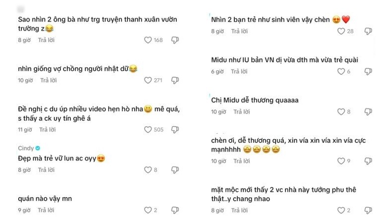 Cặp đôi được khen trẻ trung như sinh viên đại học.