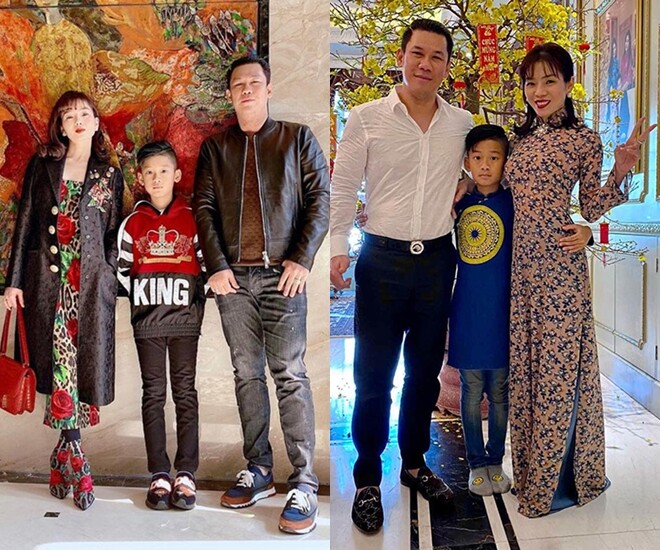 Lệ Quyên và chồng cũ sau chia tay vẫn cùng nhau chăm sóc con trai chung.