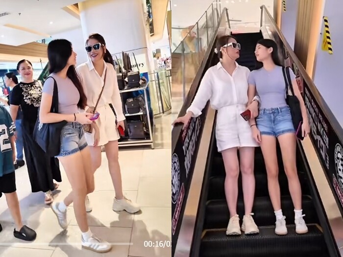 Con gái Trương Ngọc Ánh thừa hưởng đôi chân dài từ mẹ người mẫu.