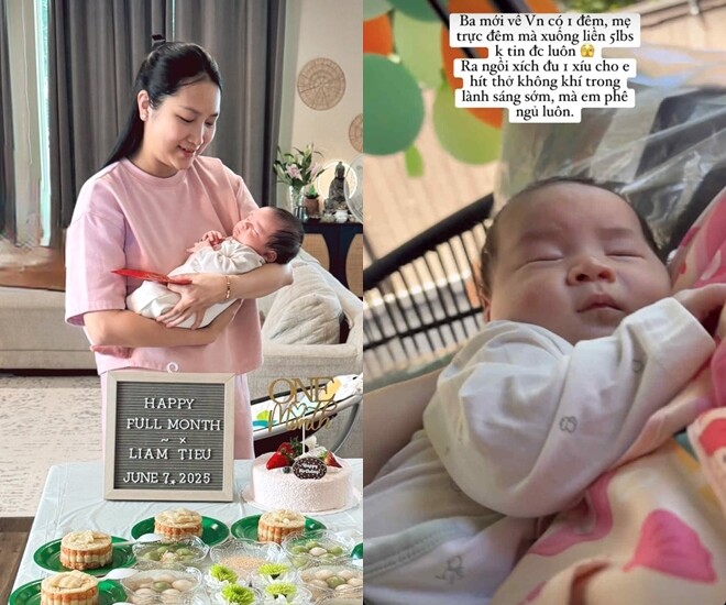 Vợ Lam Trường giảm hơn 2 cân vì thức đêm trông con trai.