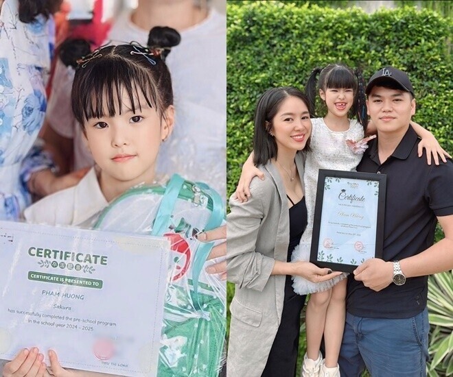 Con gái Lê Phương đã hoàn thành bậc học mẫu giáo.