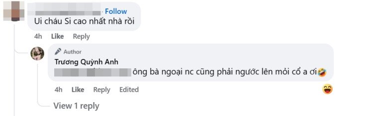 Trương Quỳnh Anh tự hào về chiều cao của con trai.