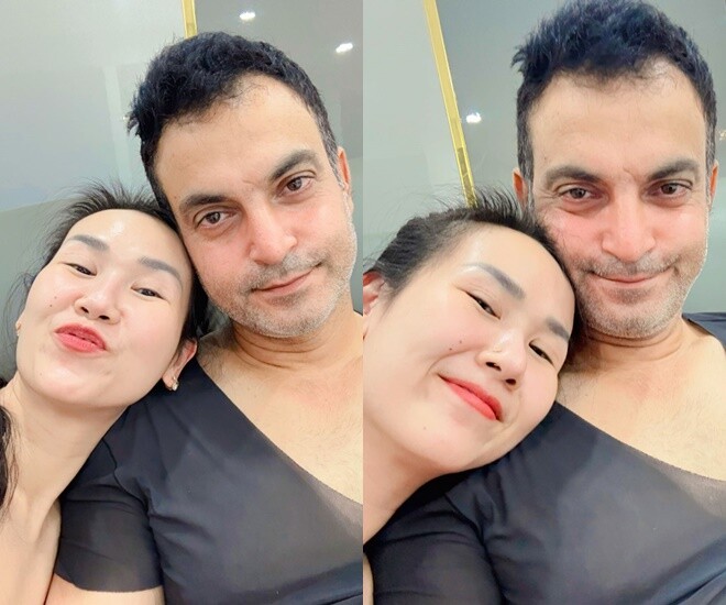 Võ Hạ Trâm và ông xã người Ấn Độ. 