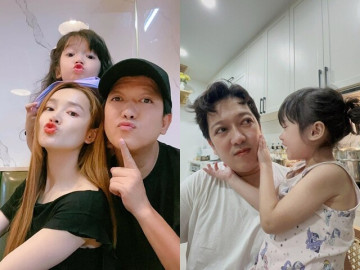 Ái nữ xinh như búp bê của Trường Giang líu lo hát tiếng Pháp, Nhã Phương cho biết con mệt vì học nhiều ngoại ngữ