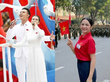 2 ca sĩ bị dân mạng so kè khi hát cùng ca khúc trong lễ diễu binh: Võ Hạ Trâm cứu Duyên Quỳnh 1 bàn thua