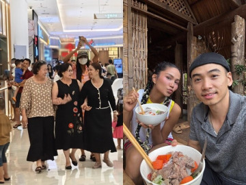 Vợ chồng HHen Niê đưa gia đình 2 bên đi nghỉ lễ, nàng hậu chìm nghỉm trước nhan sắc của 2 bà thông gia