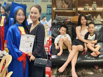 MC Thành Trung cảm ơn 2 mẹ của các con trong ngày bế giảng, ái nữ ở xa vẫn thân thiết với 2 em kém 9 tuổi